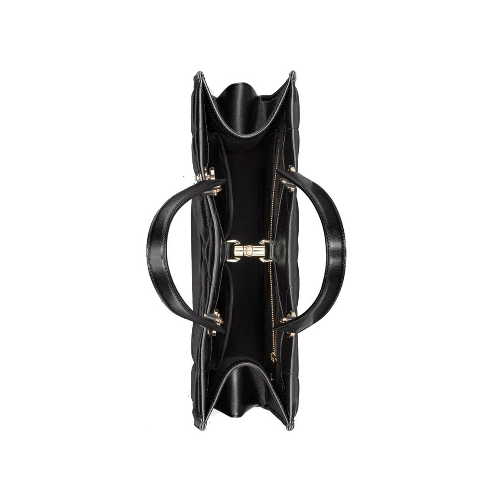Schwarze Leder-Handtasche
