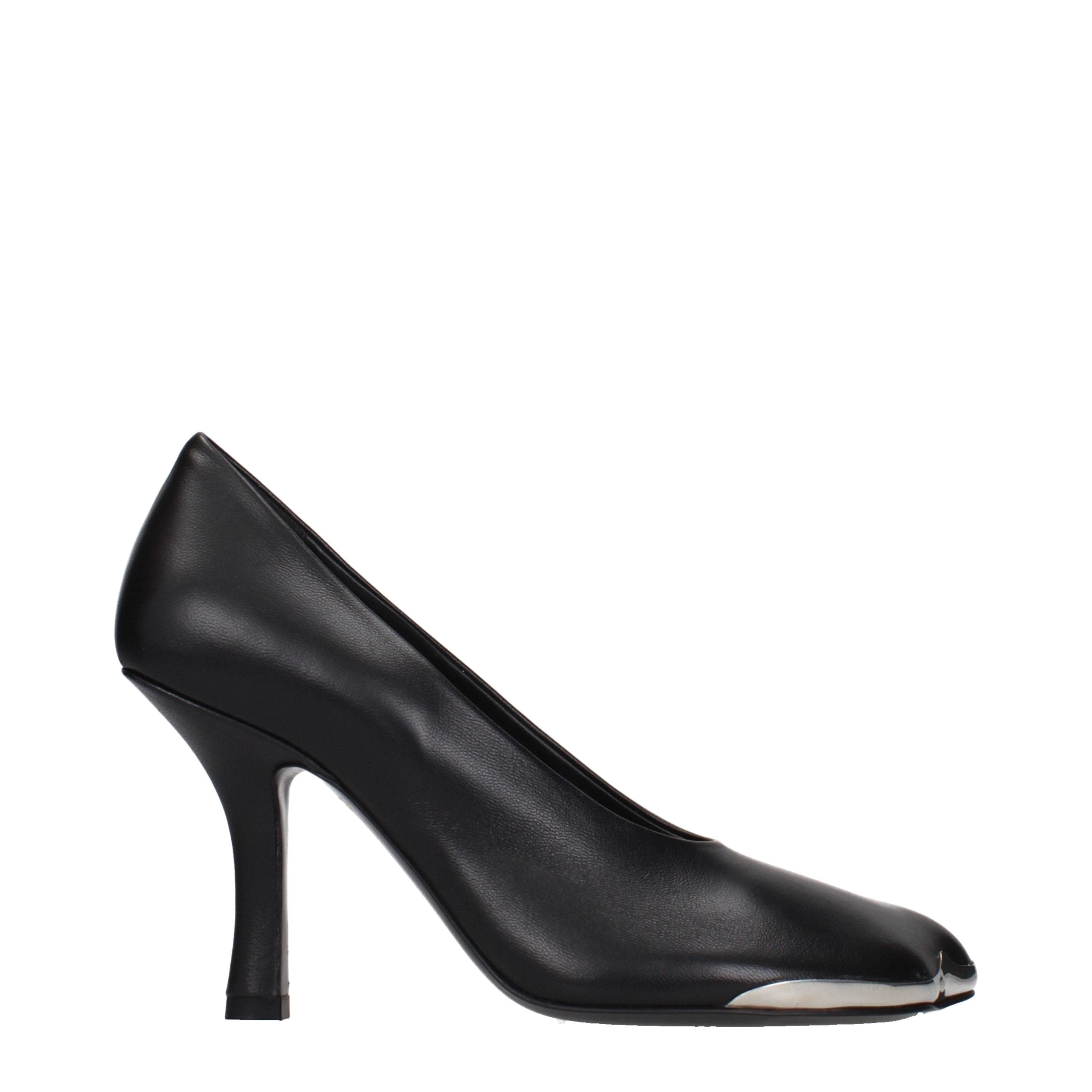 Schwarze Leder Pumps mit hohem Absatz