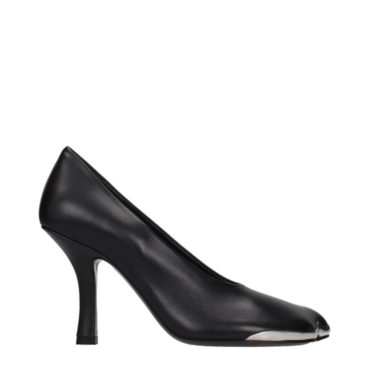 Schwarze Leder Pumps mit hohem Absatz