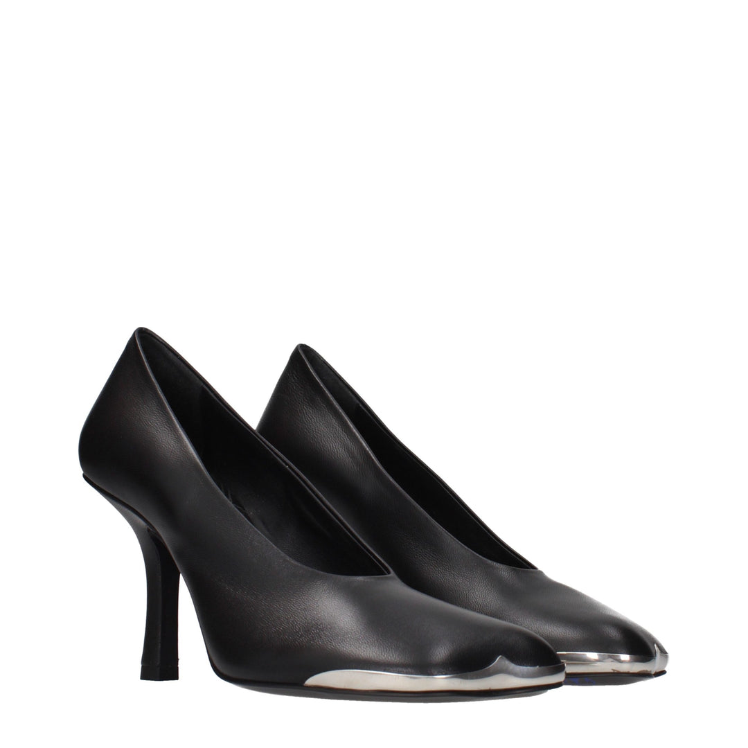 Schwarze Leder Pumps mit hohem Absatz