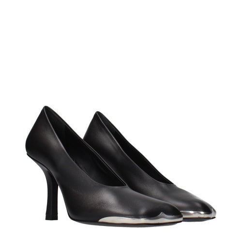 Schwarze Leder Pumps mit hohem Absatz