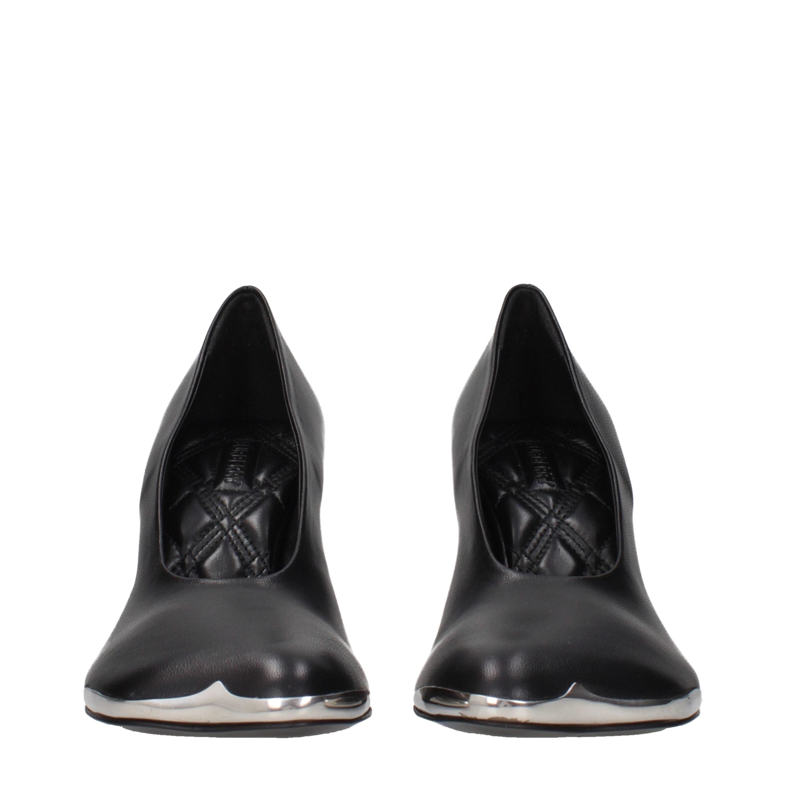Schwarze Leder Pumps mit hohem Absatz