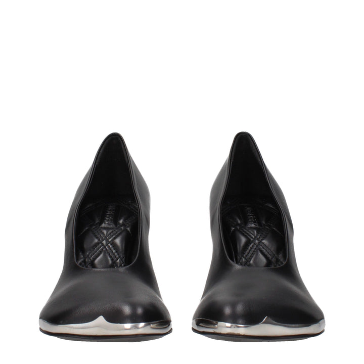 Schwarze Leder Pumps mit hohem Absatz
