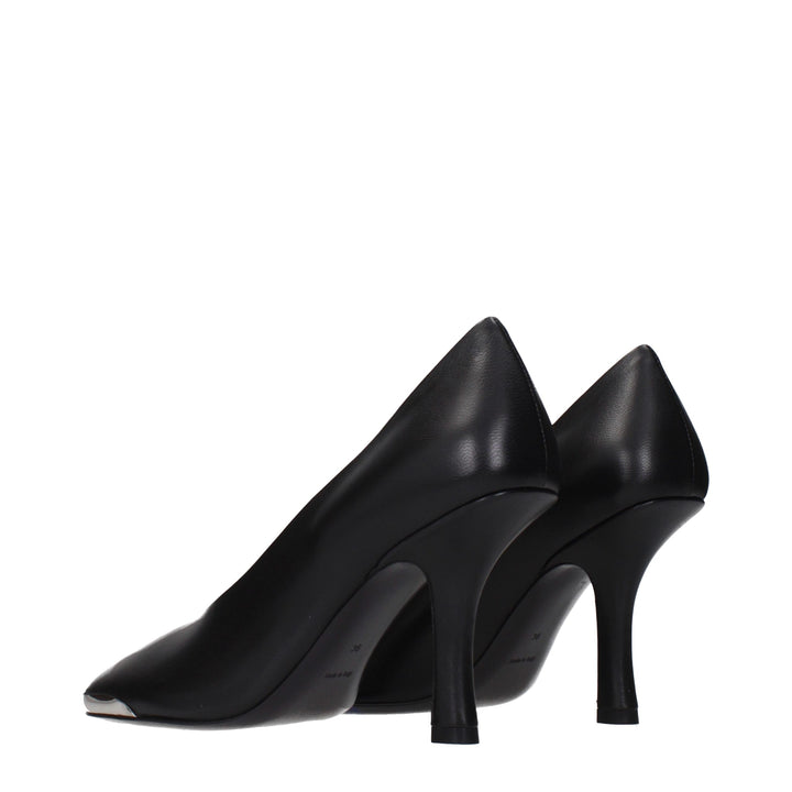 Schwarze Leder Pumps mit hohem Absatz