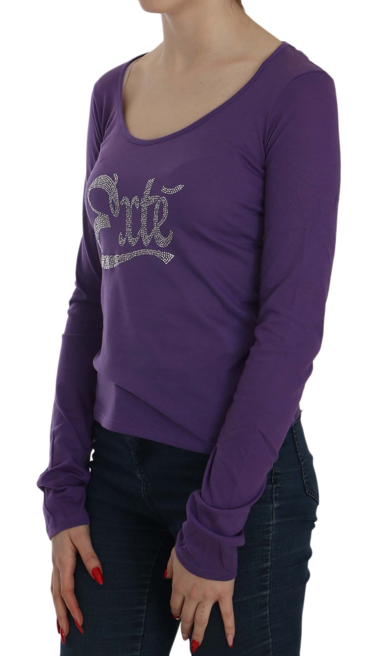 Crystal-embellished scoop-neck blouse