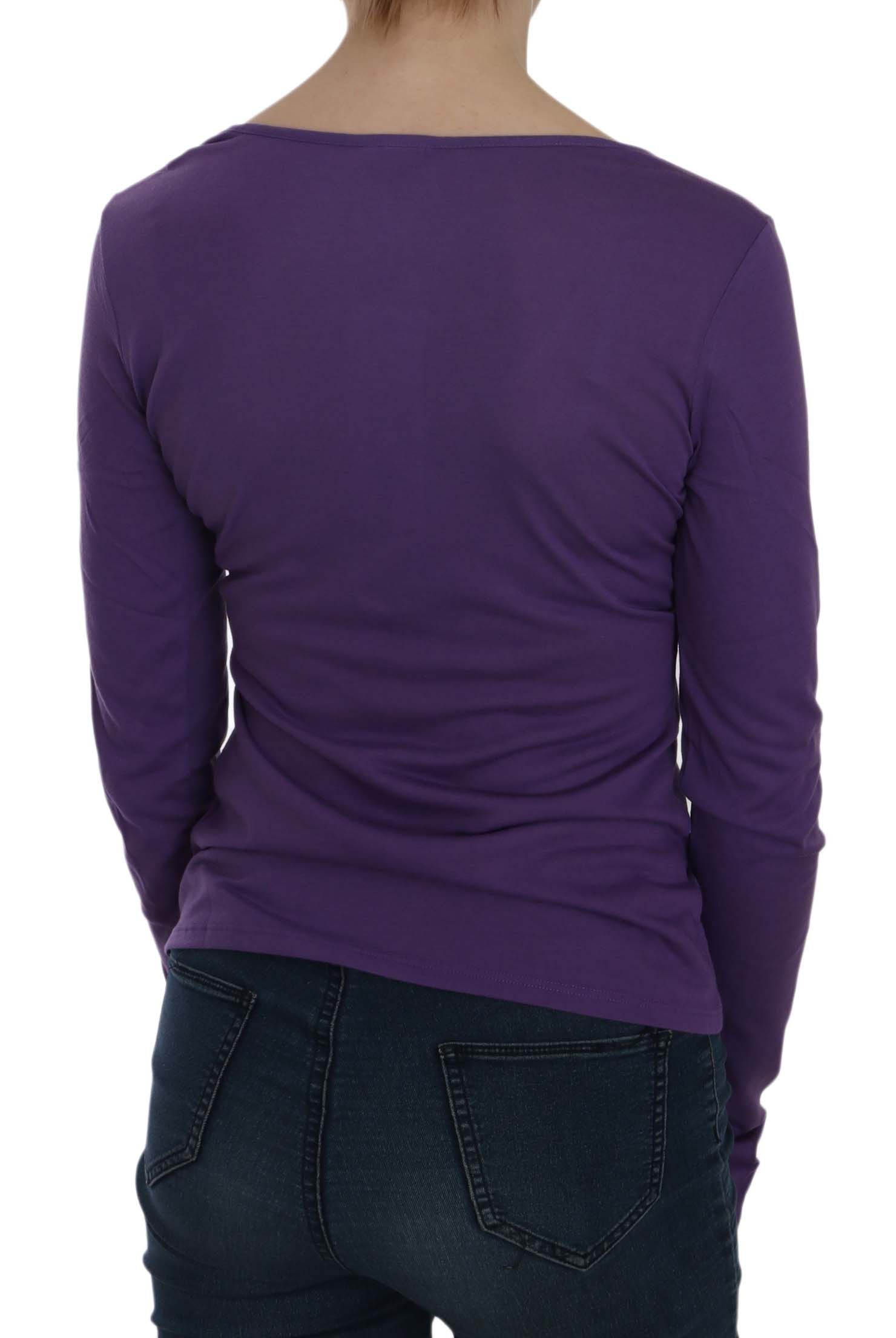 Crystal-embellished scoop-neck blouse