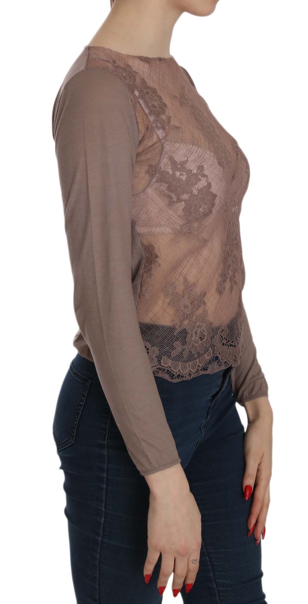 Cotton lace boat neck blouse