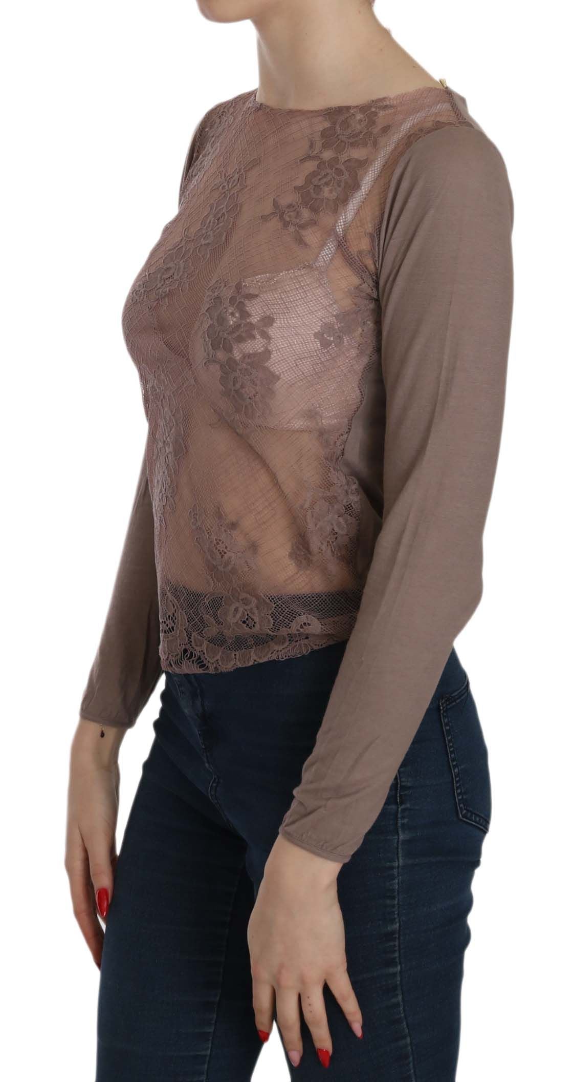 Cotton lace boat neck blouse