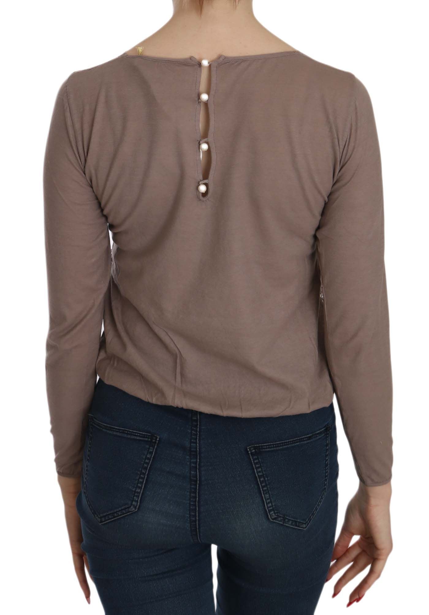 Cotton lace boat neck blouse