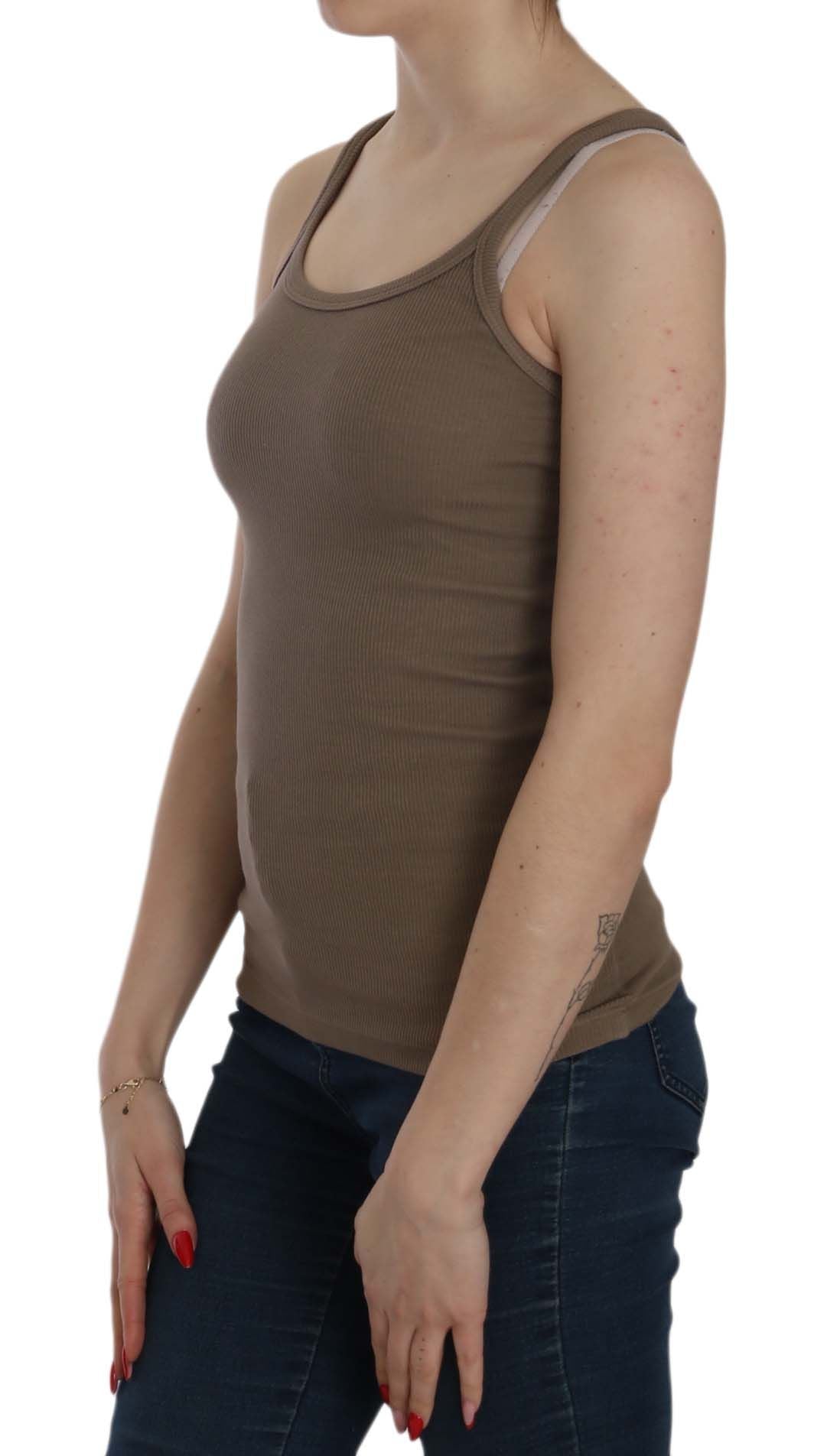 Chic cotton spaghetti strap top - earthy elegance