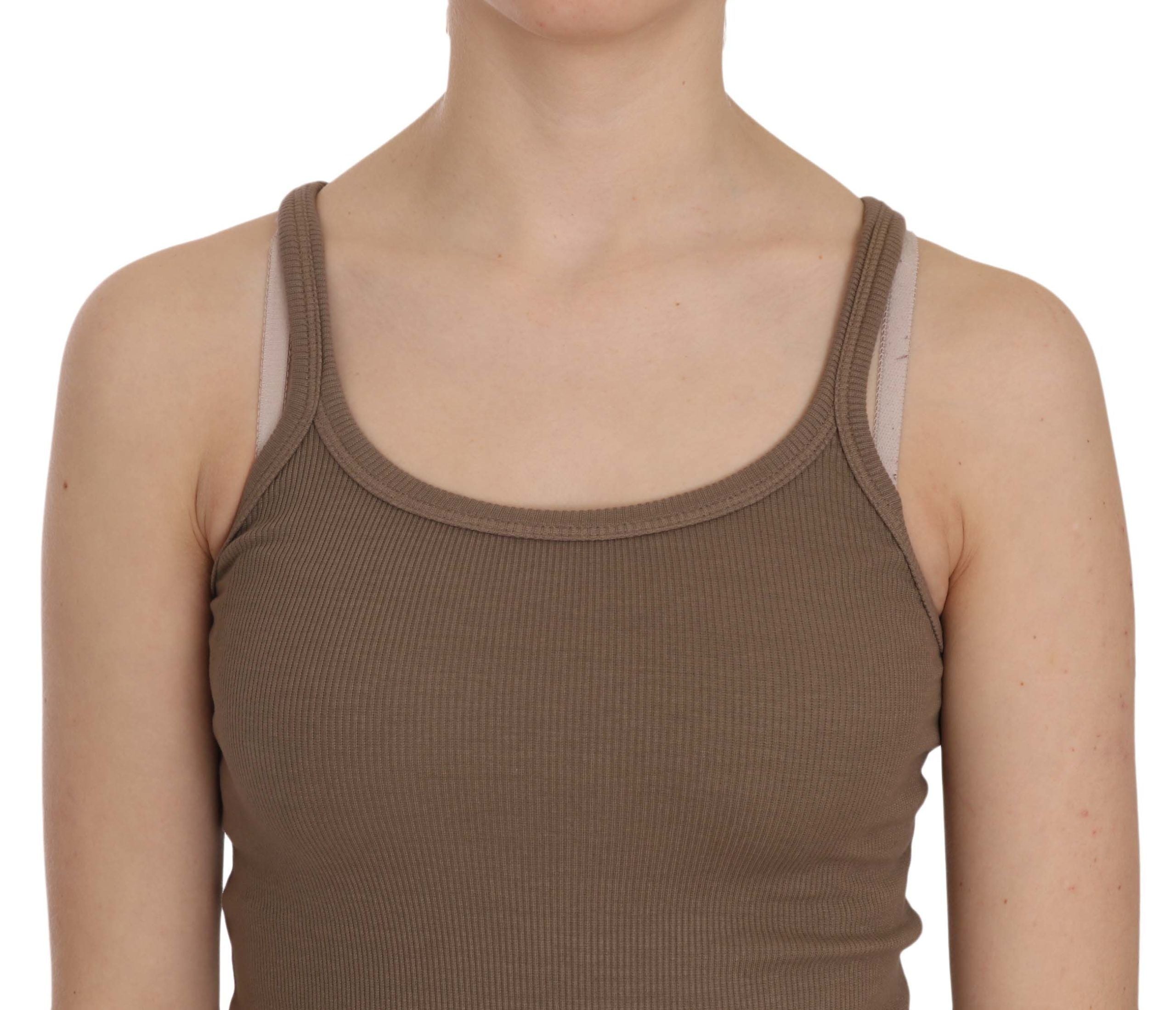 Chic cotton spaghetti strap top - earthy elegance