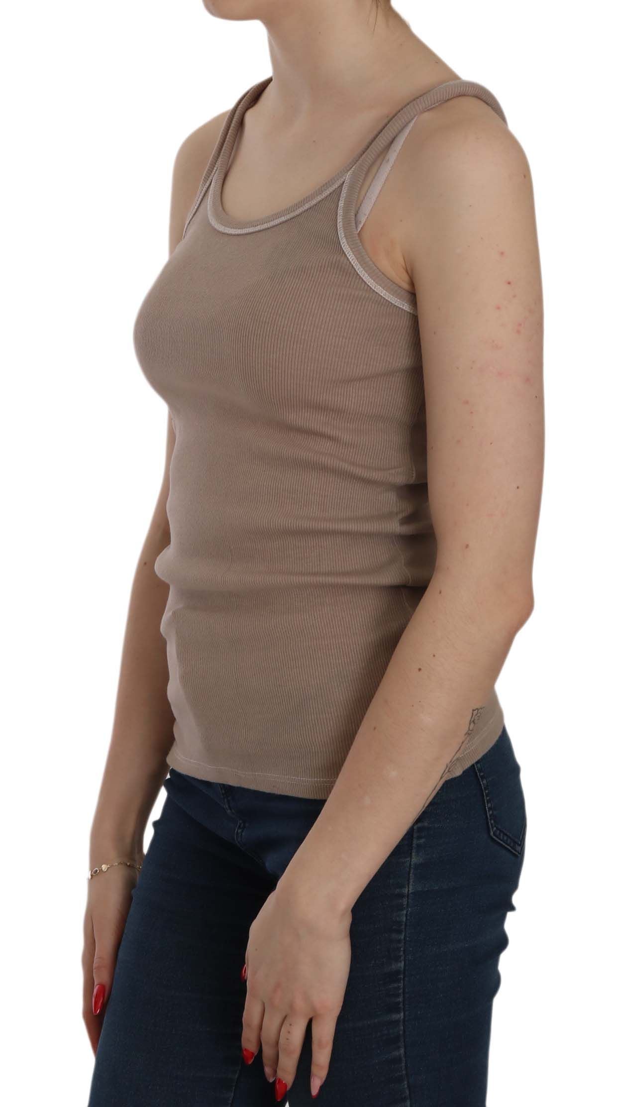 Chic brown sleeveless spaghetti strap top