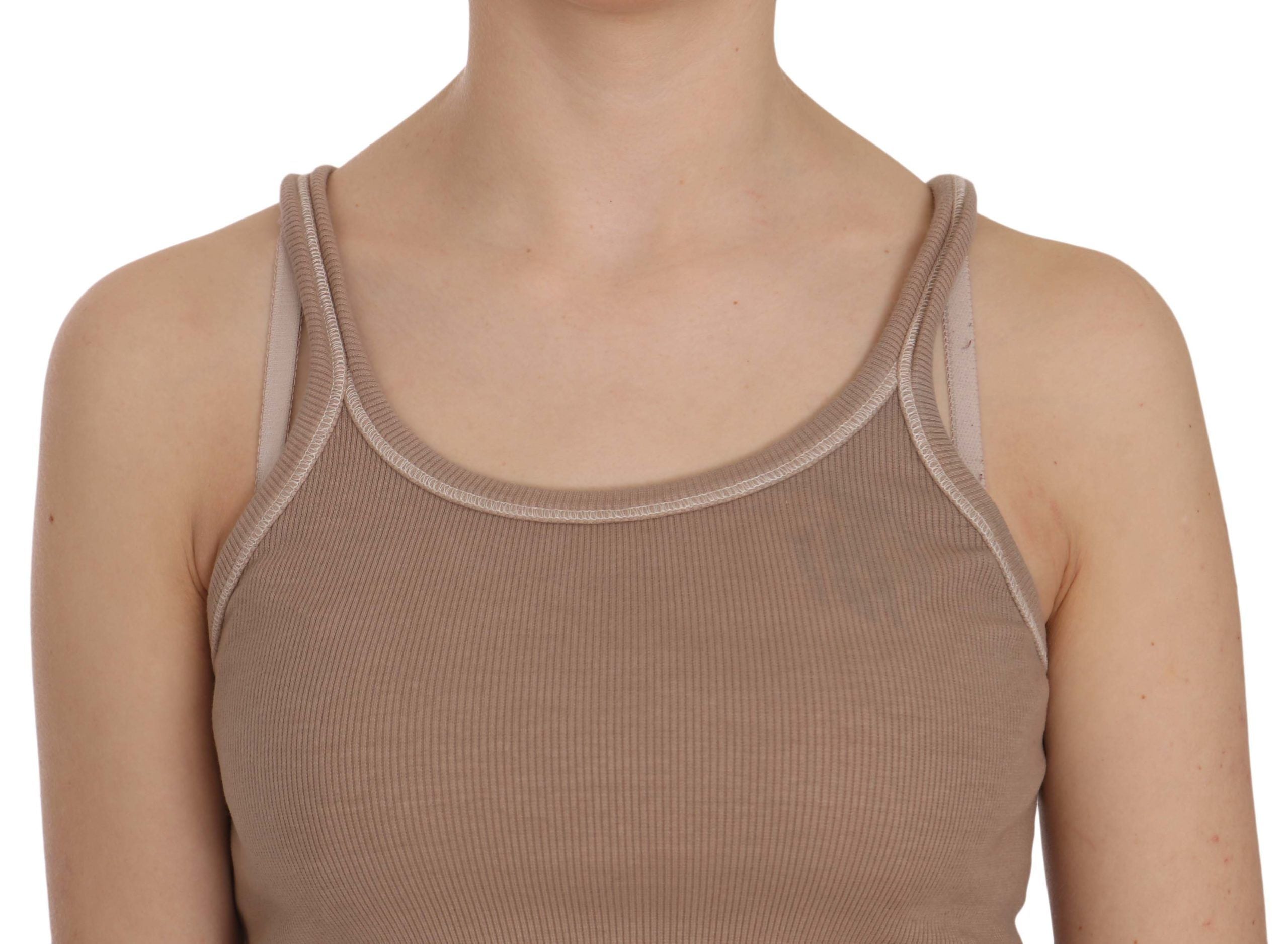Chic brown sleeveless spaghetti strap top