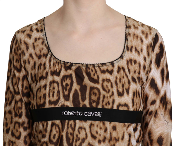 Elegantes Leopardentop mit langen Ärmeln