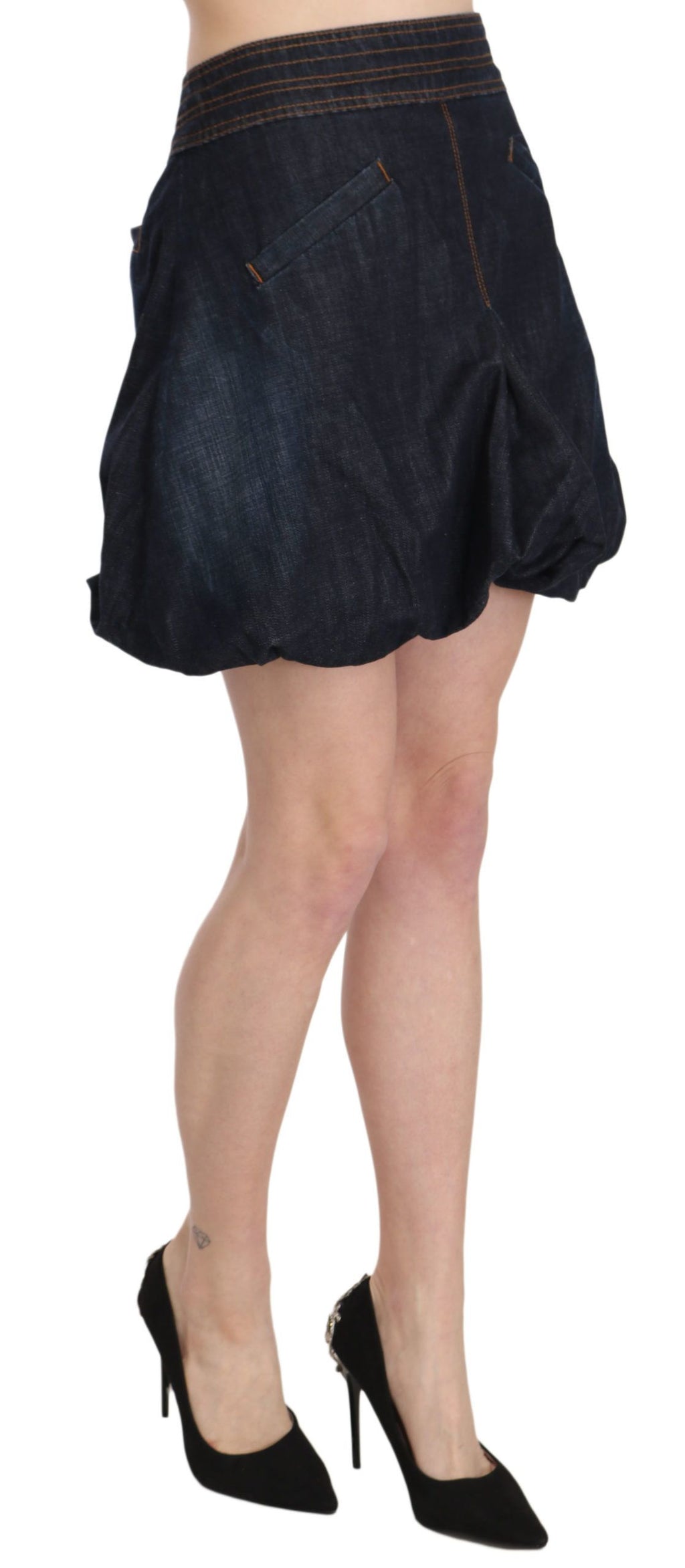 Chic dark blue A-line mini skirt
