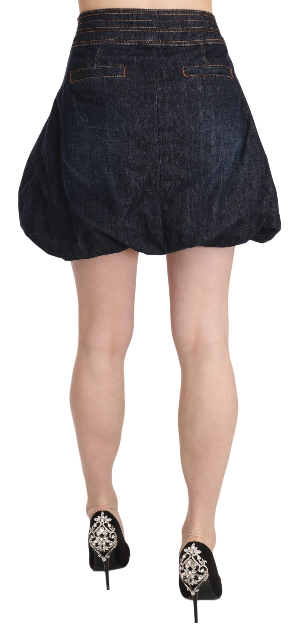 Chic dark blue A-line mini skirt