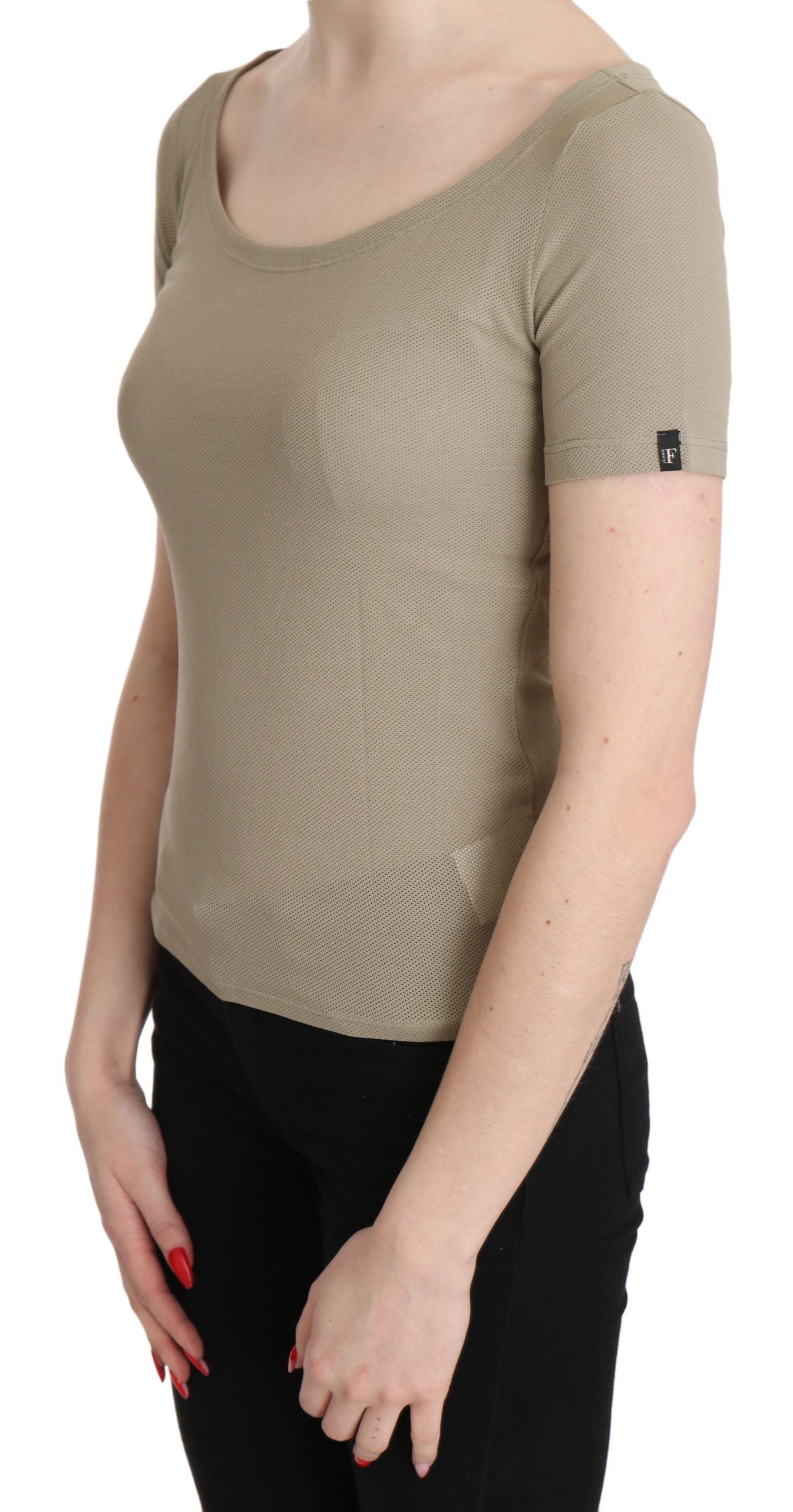 Chic grey nylon tank top with designer flair