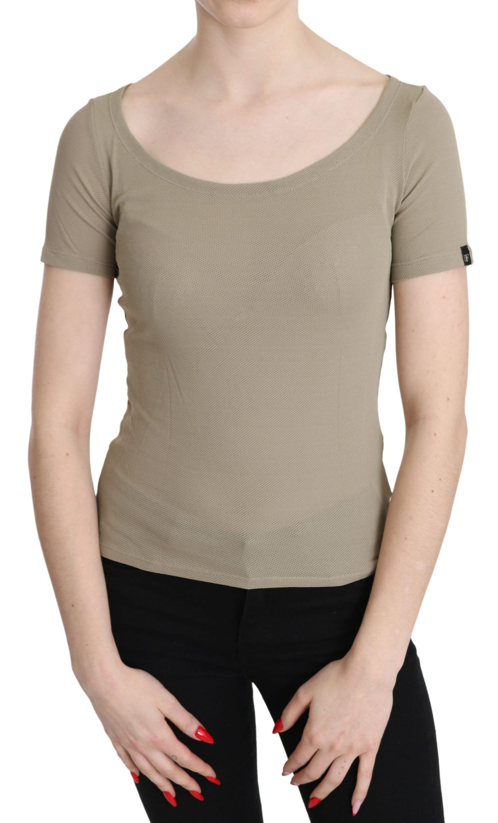 Chic grey nylon tank top with designer flair