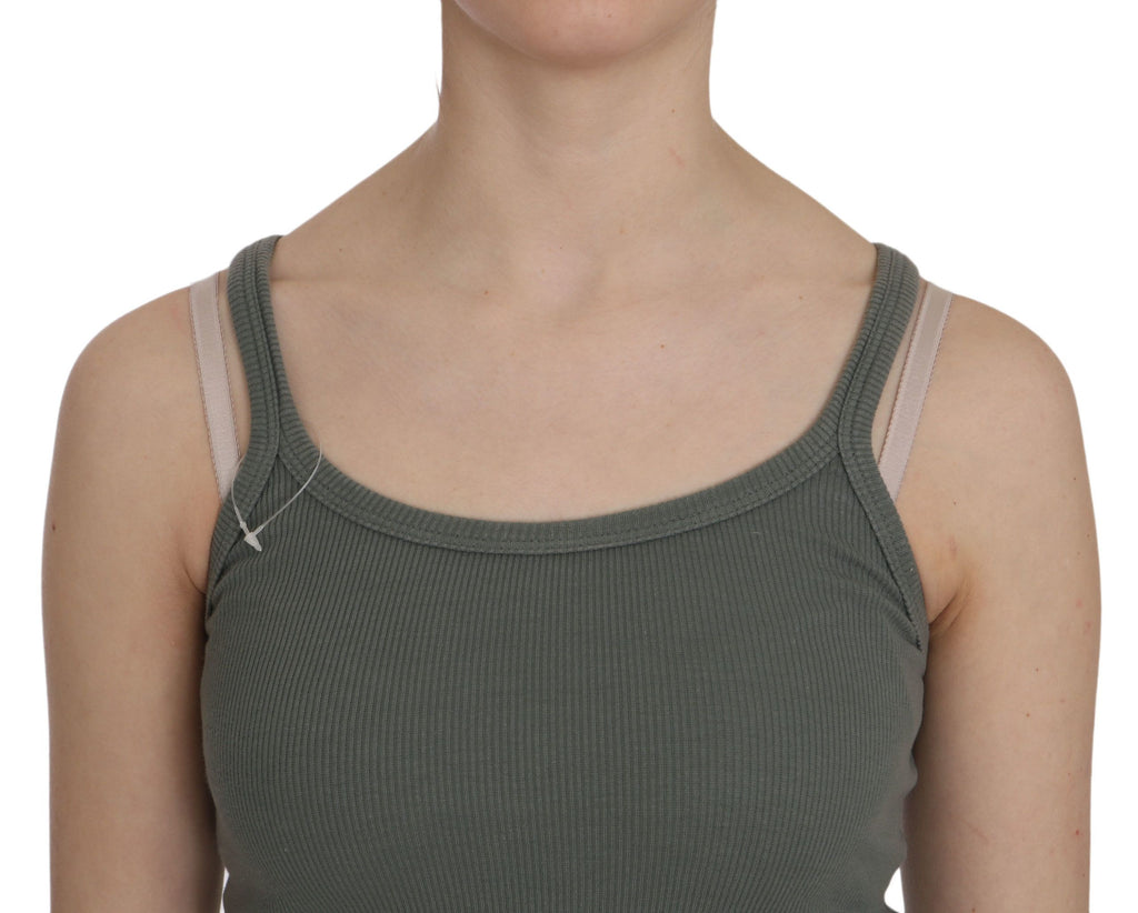 Grüner Spaghetti-Träger Slim Fit Casual Tank Top Bluse