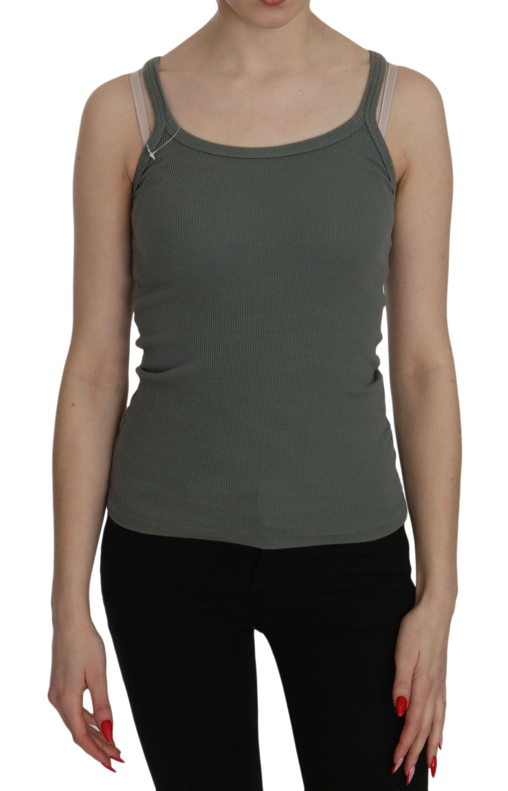 Grüner Spaghetti-Träger Slim Fit Casual Tank Top Bluse