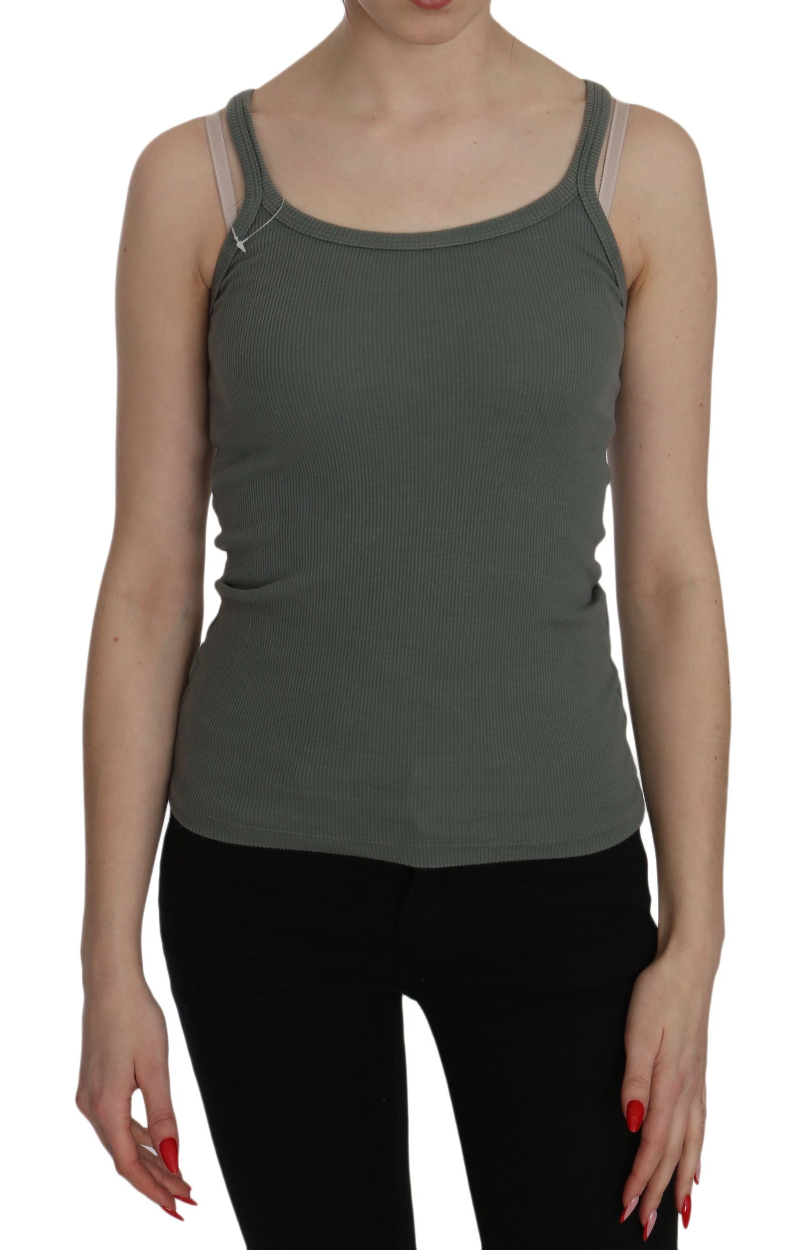 Grüner Spaghetti-Träger Slim Fit Casual Tank Top Bluse
