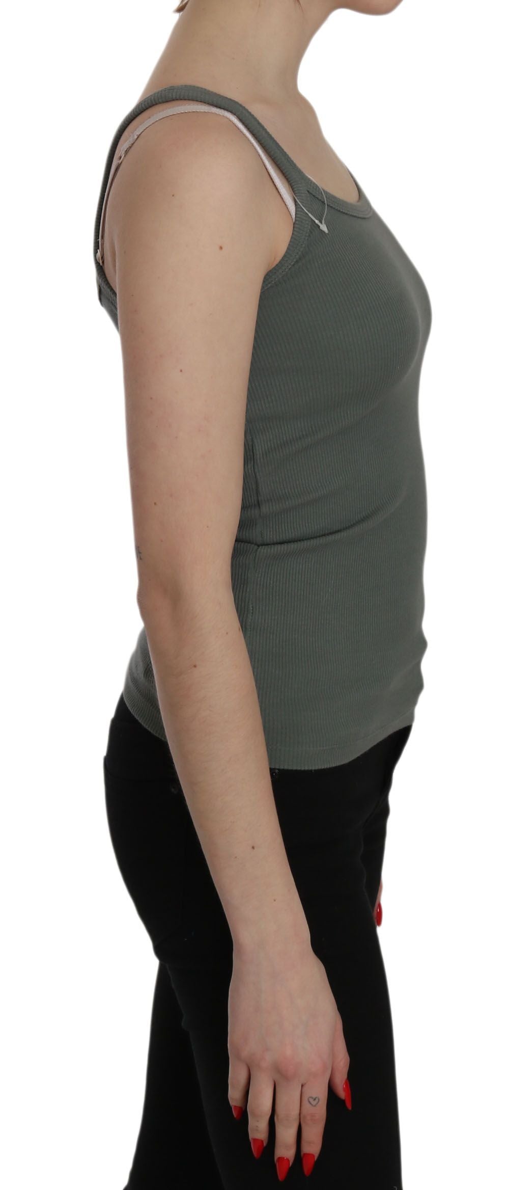 Grüner Spaghetti-Träger Slim Fit Casual Tank Top Bluse