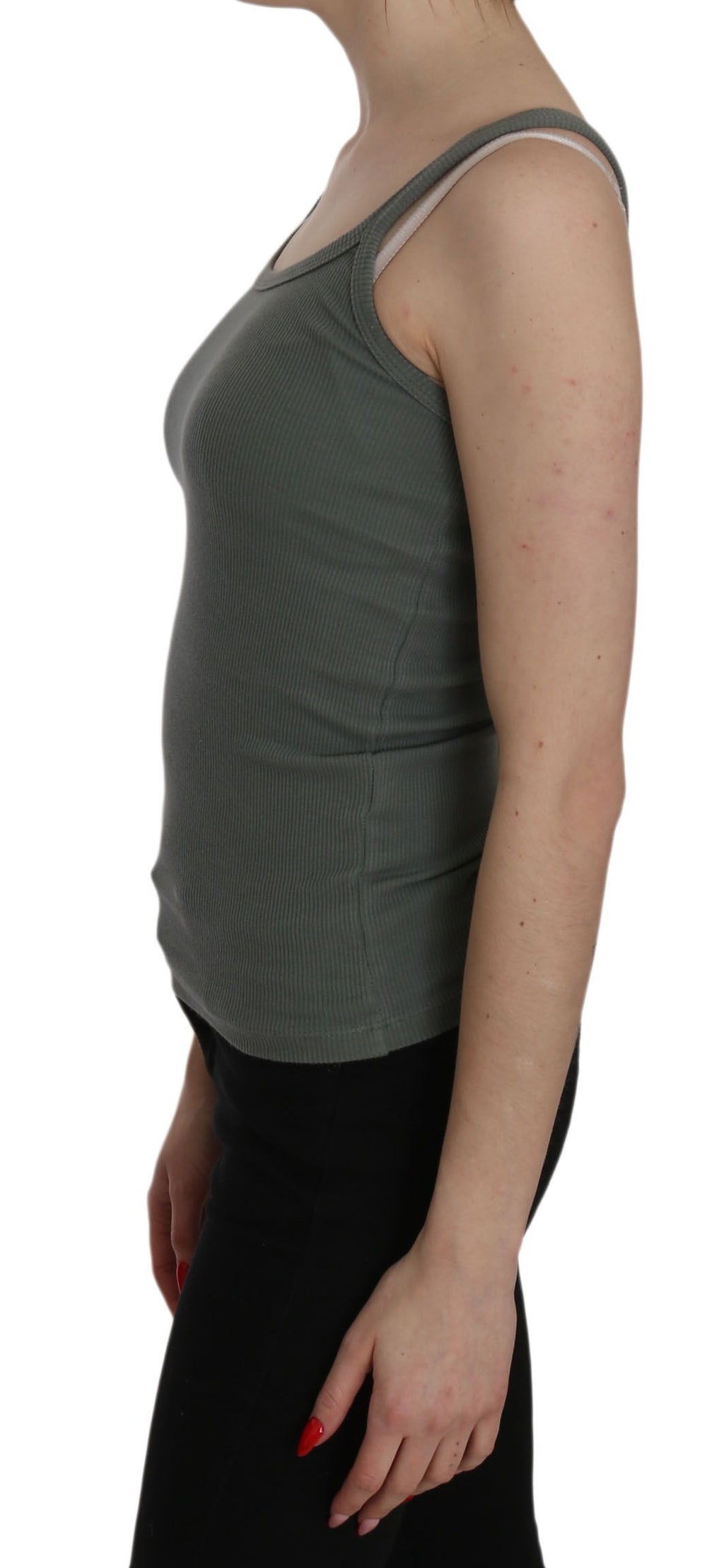 Grüner Spaghetti-Träger Slim Fit Casual Tank Top Bluse