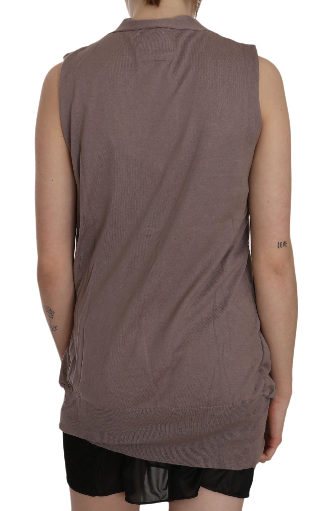 Schickes ärmelloses Baumwoll-Cardigan-Top
