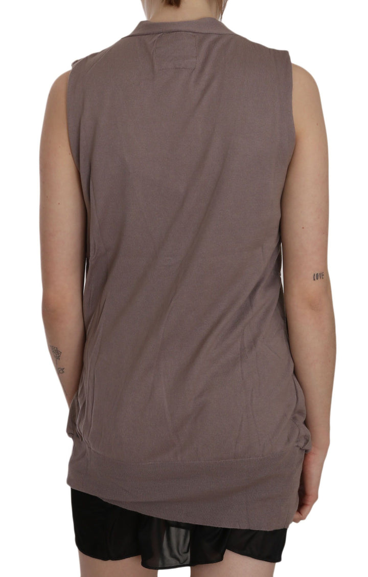 Schickes ärmelloses Baumwoll-Cardigan-Top