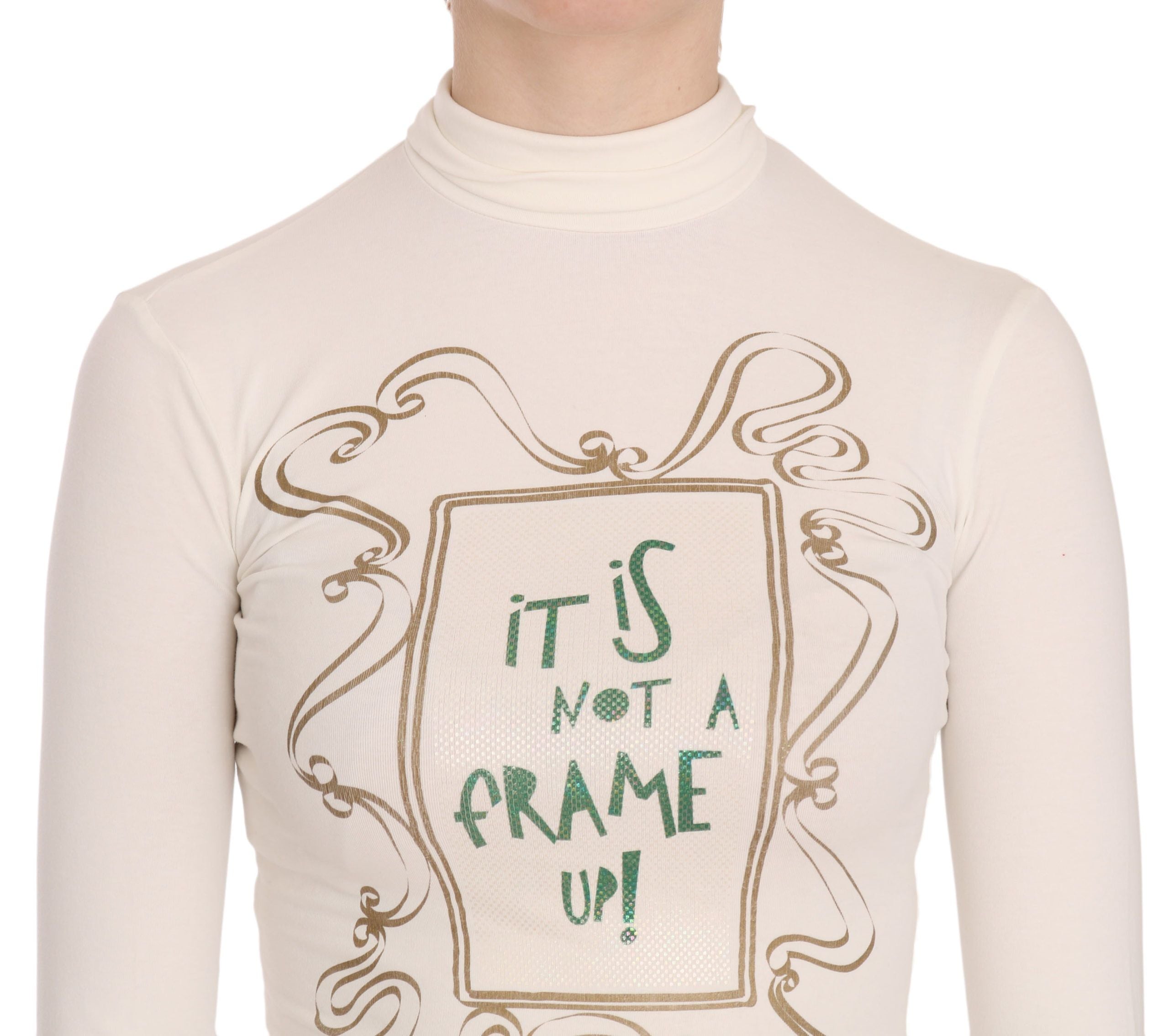 Rundhalsausschnitt It Is Not A Frame Up! Bluse mit Druck