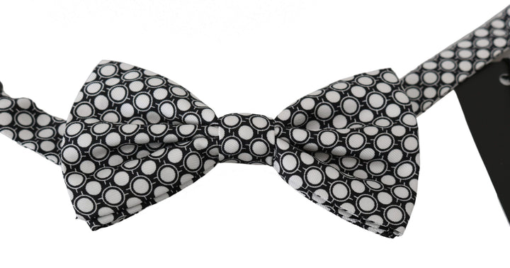 Elegante Schwarz-Weiß-Kreis Seidenfliege