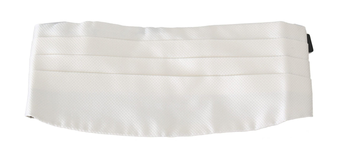 Eleganter gemusterter Kummerbund aus weißer Seide