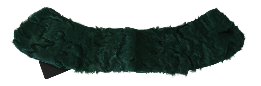 Eleganter Lammfellschal in sattem Grün