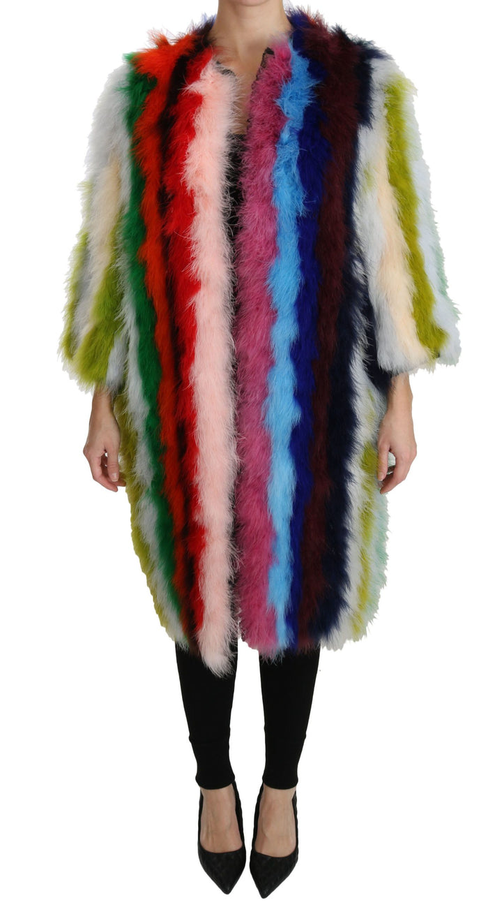 Multicolor Türkei Feder Cape Pelzmantel