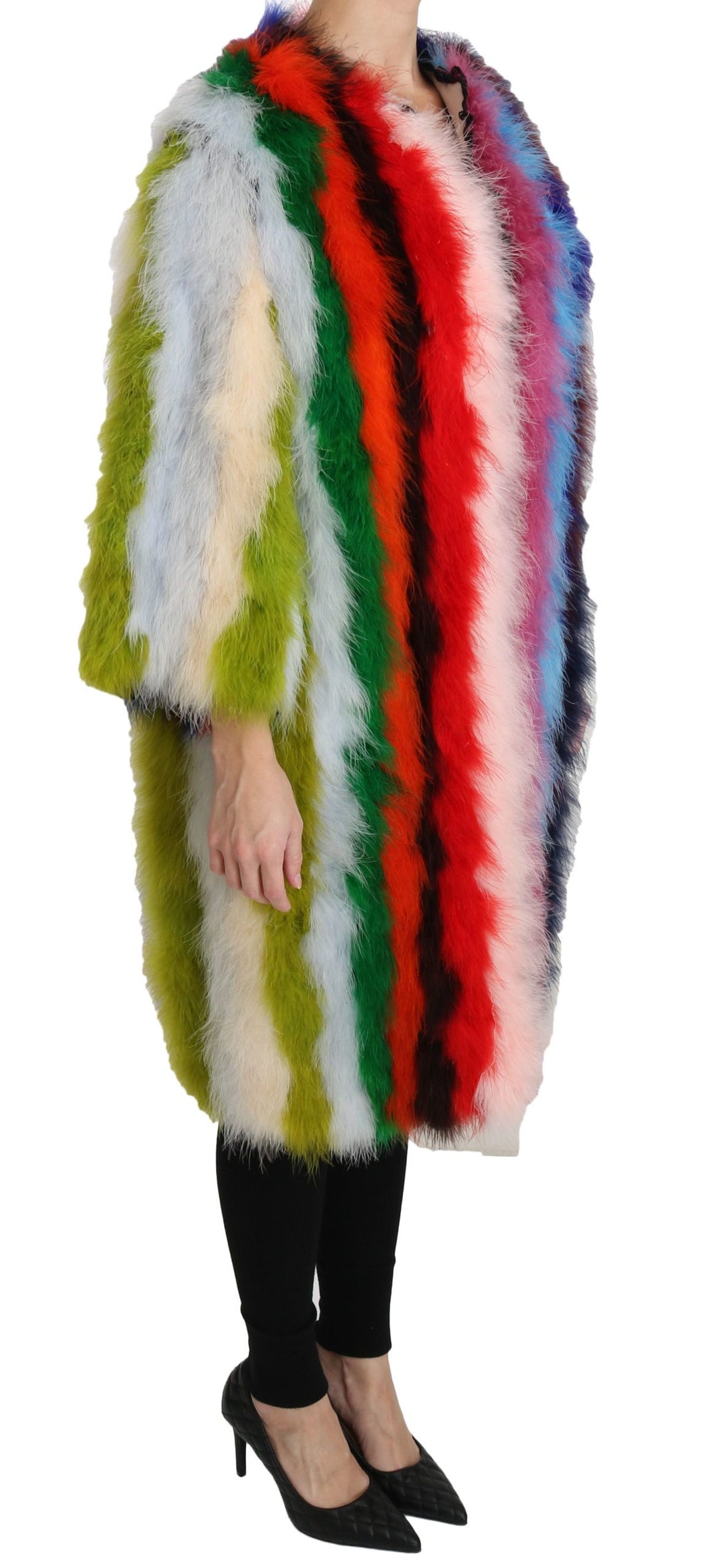 Multicolor Türkei Feder Cape Pelzmantel