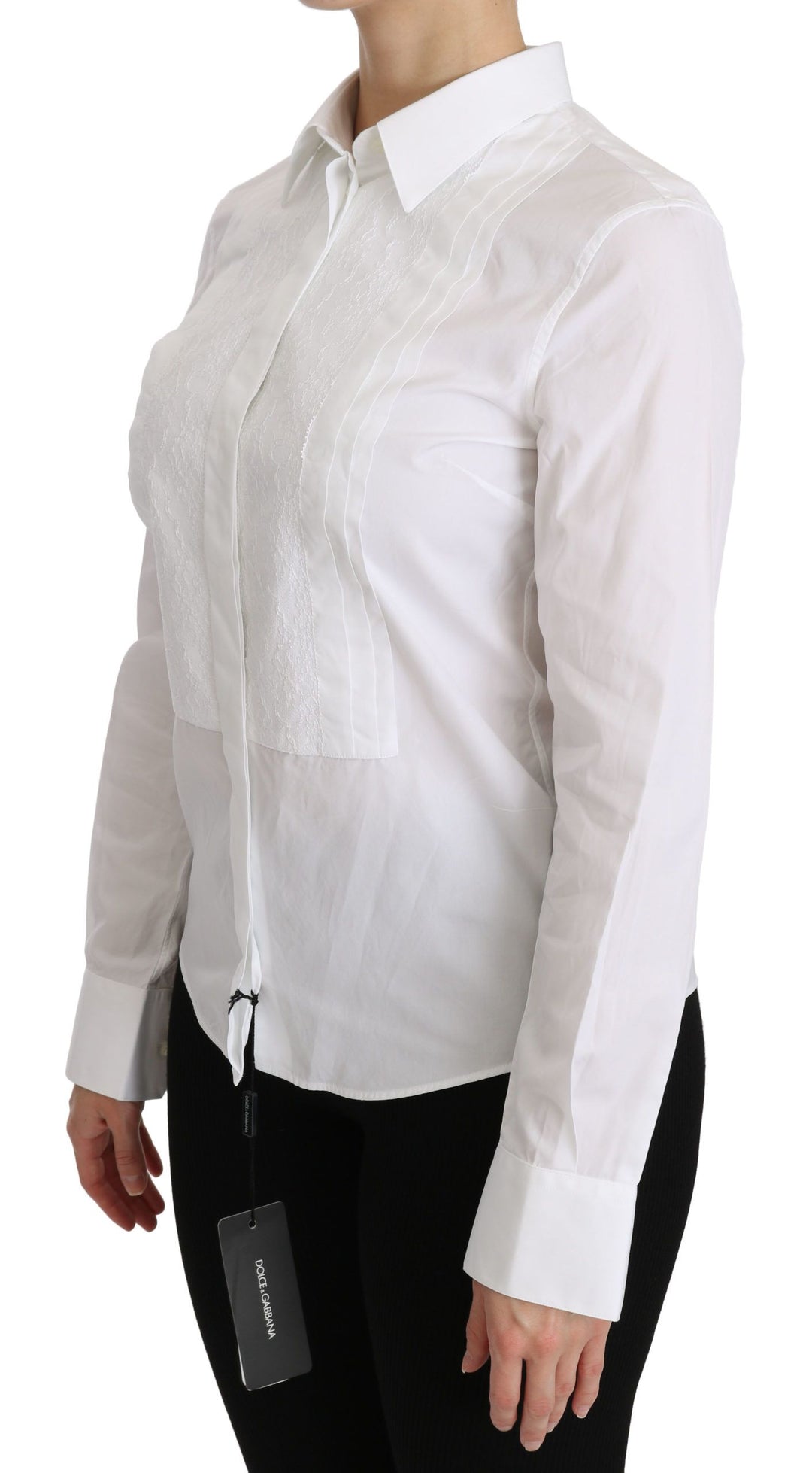 Elegantes langärmeliges Poloshirt mit Kragen in Weiß