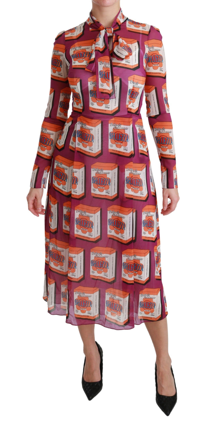 Elegantes Bellezza Print Maxikleid aus Seide
