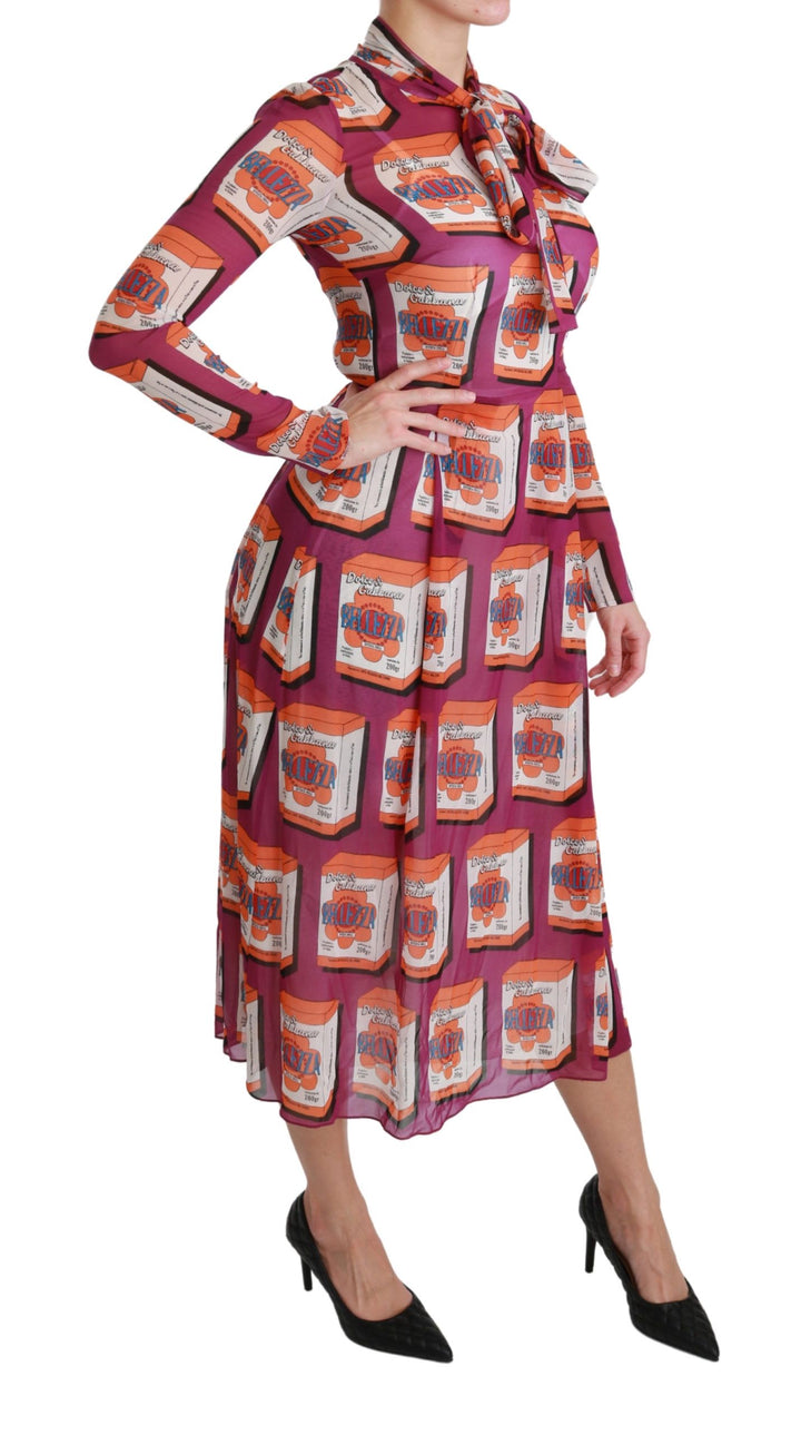 Elegantes Bellezza Print Maxikleid aus Seide