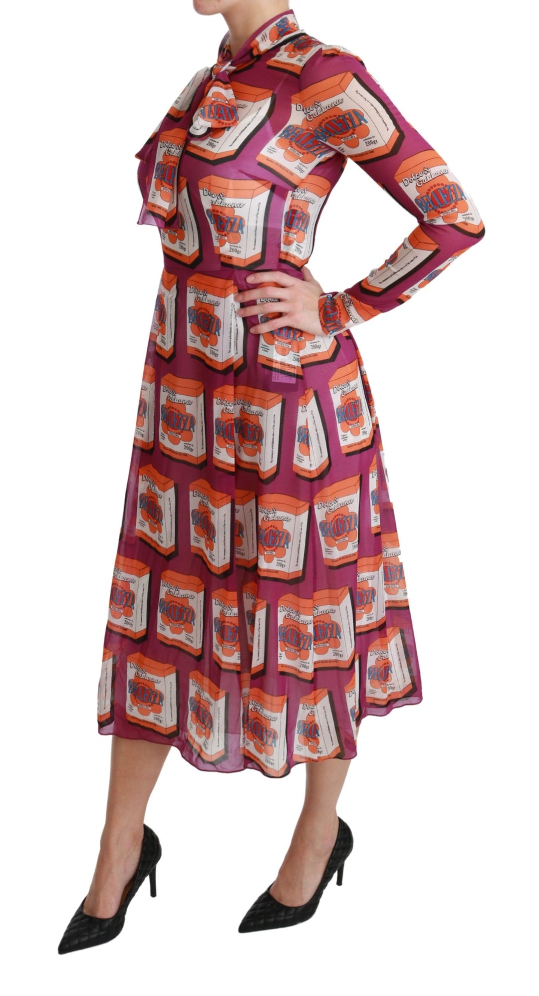 Elegantes Bellezza Print Maxikleid aus Seide