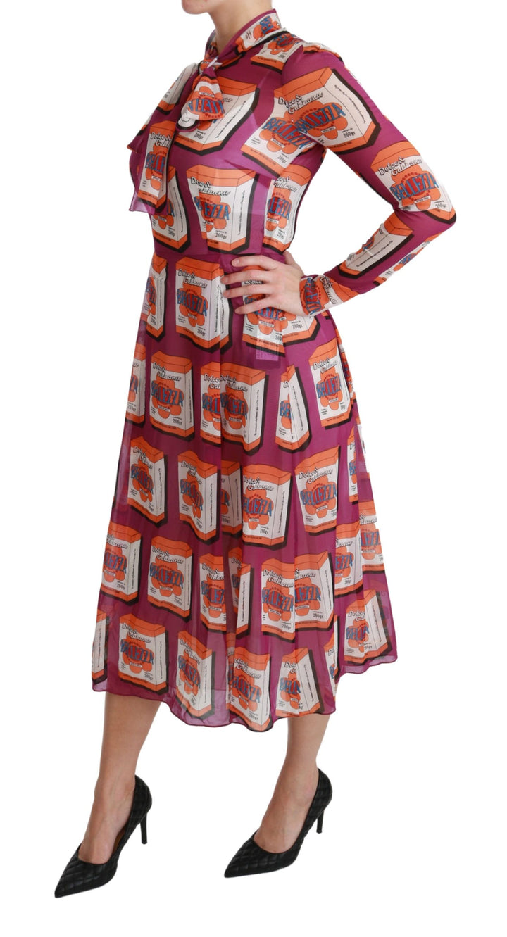 Elegantes Bellezza Print Maxikleid aus Seide