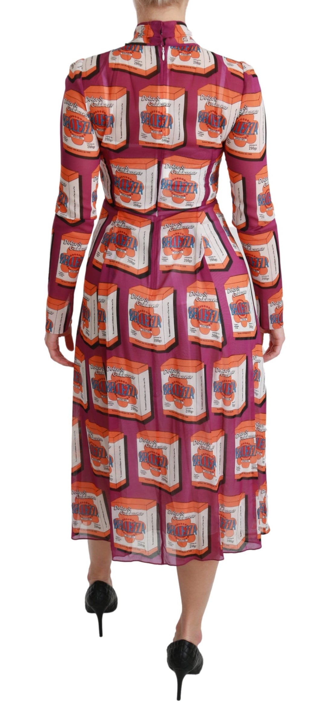 Elegantes Bellezza Print Maxikleid aus Seide