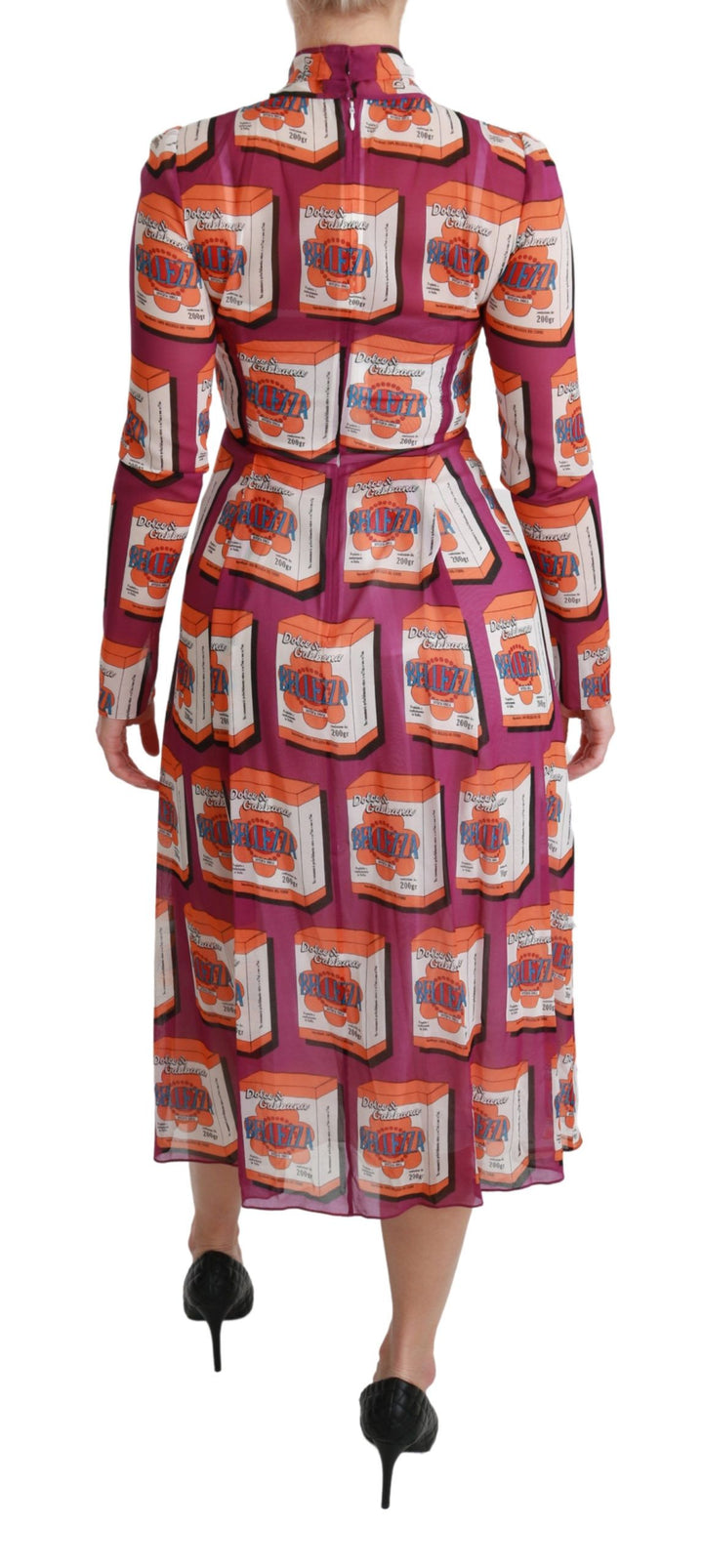Elegantes Bellezza Print Maxikleid aus Seide