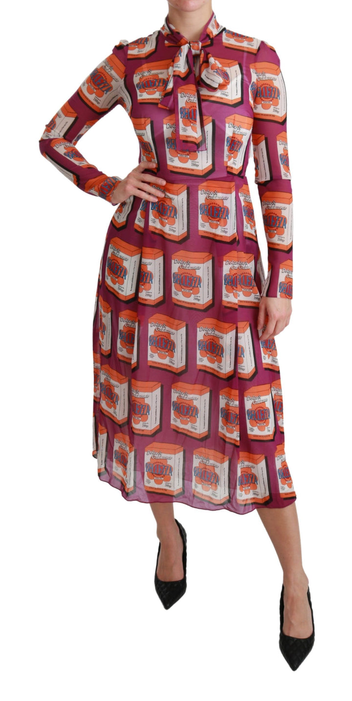 Elegantes Bellezza Print Maxikleid aus Seide