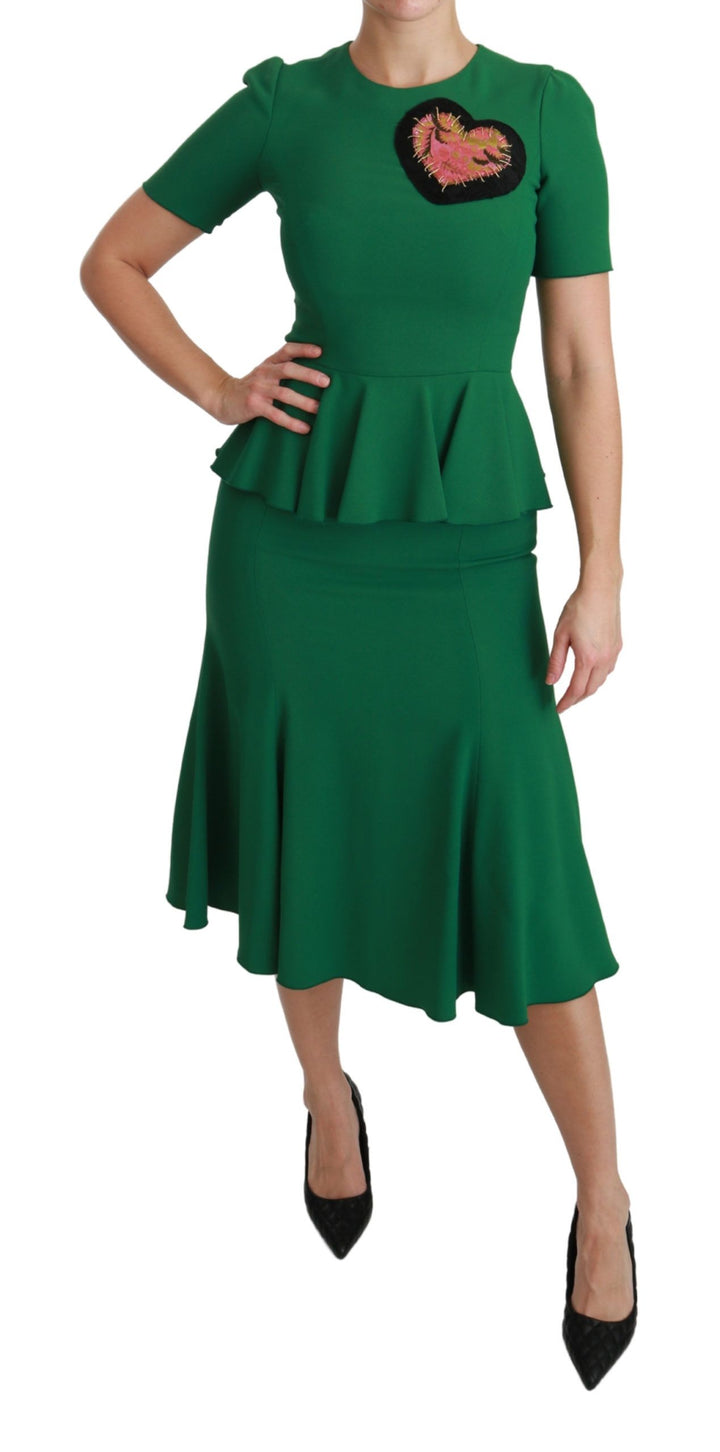 Enchanted Grünes Meerjungfrauen Midikleid
