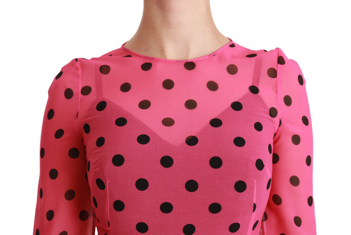 Elegantes gepunktetes knielanges Kleid in A-Linie