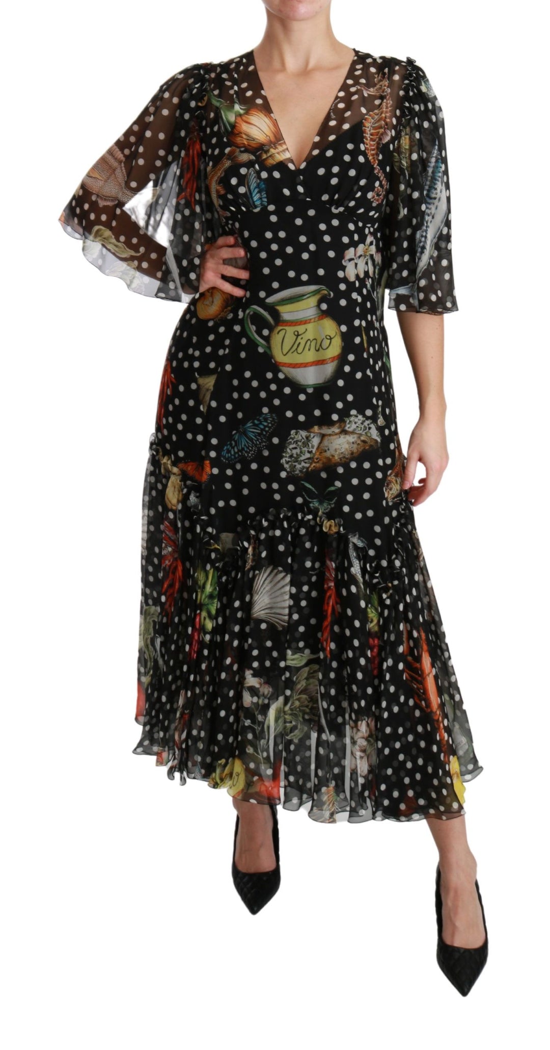 Elegant A-line pleated silk maxi dress
