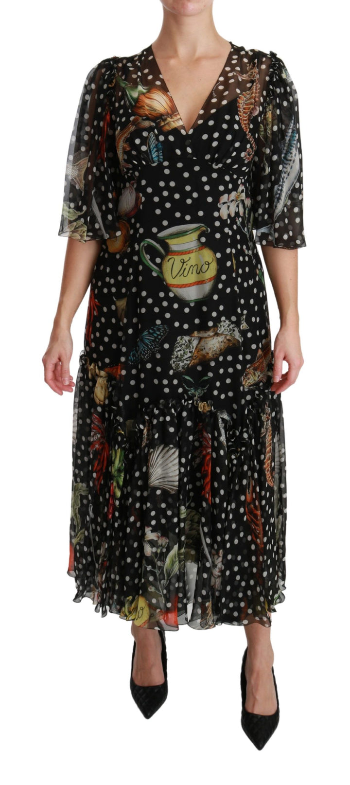 Elegant A-line pleated silk maxi dress