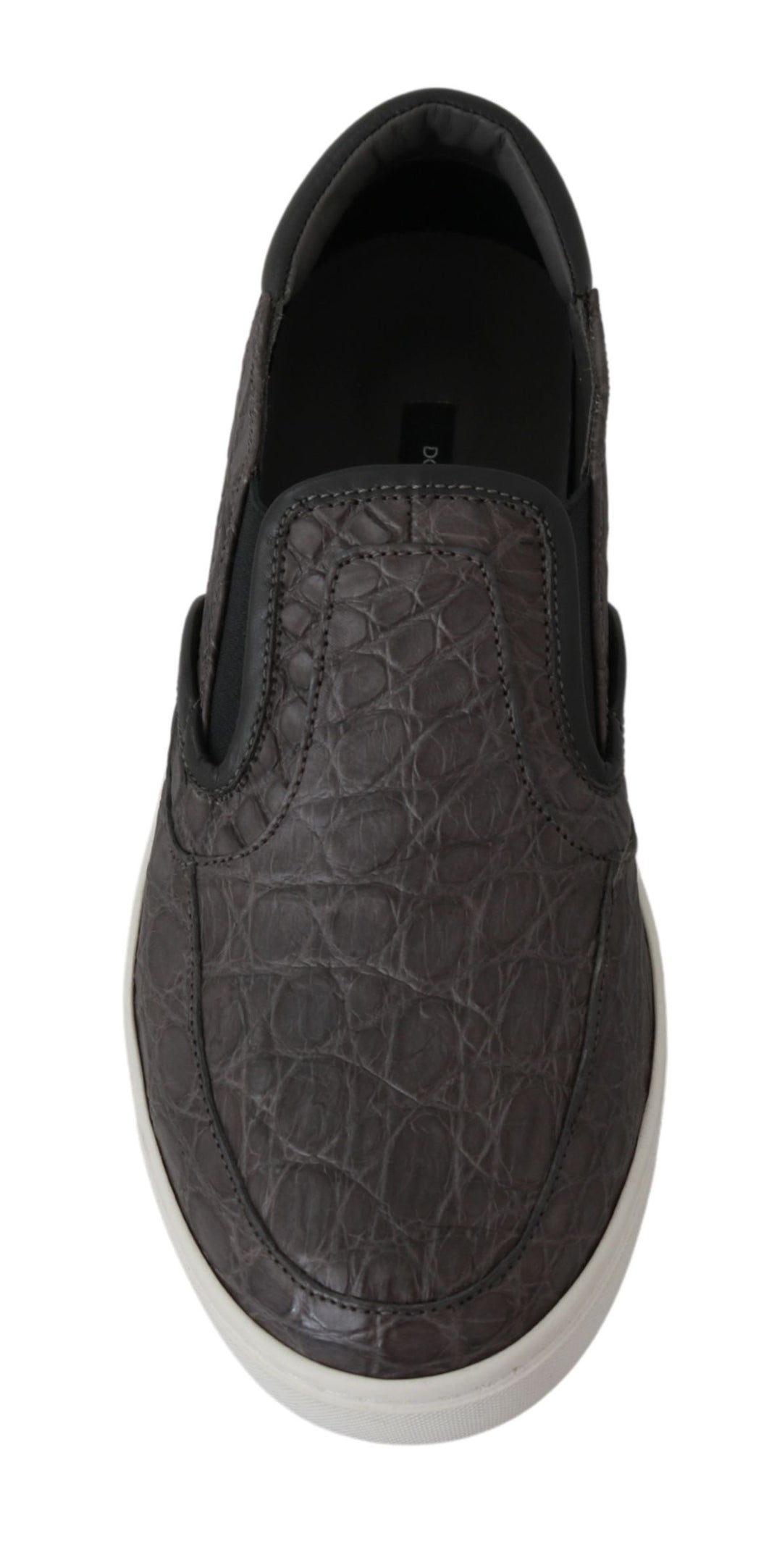 Dolce & Gabbana Elegante Loafers aus grauem Kaimanleder