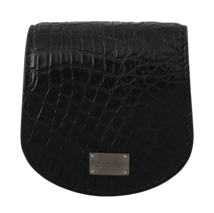 Elegantes schwarzes Leder-Münzetui Brieftasche