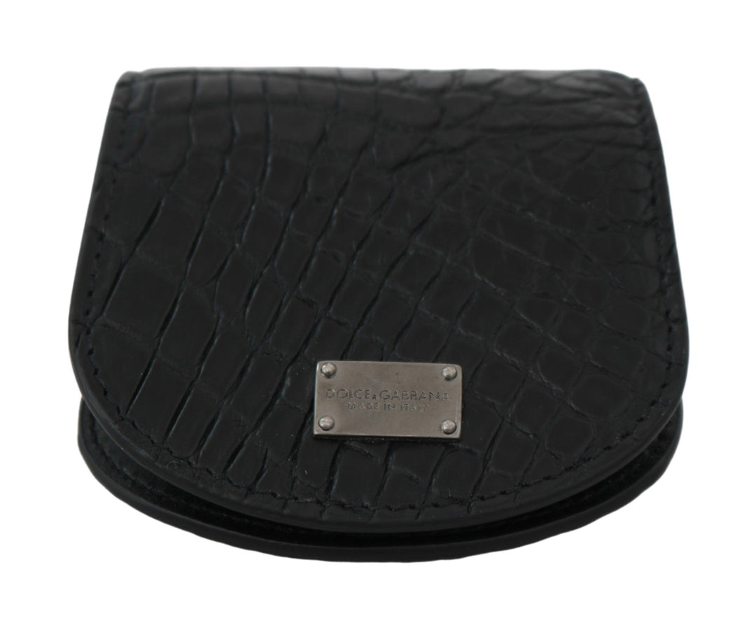 Elegantes schwarzes Leder-Münzetui Brieftasche